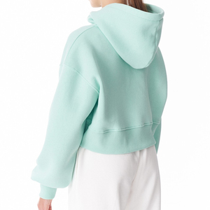 Sudadera con Capucha de Forro Polar de Diseño Moderno, Estilo Holgado Informal, Marca OEM, Sudadera Corta de Forro Polar Grueso con Hombros Caídos, Ropa de Calle Acogedora para Invierno - Product Image 4