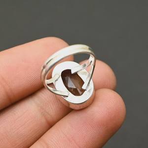Smoky Quartz Ring Oval Brown Gemstone Sterling <b>Silver</b> Boho Jewelry Handmade Elegant Gift For Women - Product Image 4