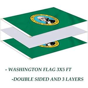 ธงชาติสหรัฐอเมริกา ยี่ห้อ TOP FLAGSINC ธงรัฐวอชิงตัน ขนาด 3x5 ฟุต พิมพ์สองด้าน สีสันสดใส สำหรับใช้งานกลางแจ้ง ผลิตจากโพลีเอสเตอร์ น้ำหนัก 3.350 กก. - Product Image 5