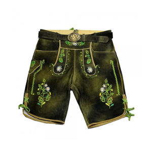 กางเกงขาสั้นหนังผู้ชายสไตล์บาวาเรียนสั่งตัดพิเศษ ระบายอากาศได้ดี เอวกลาง ความยาวระดับเข่า  ขนาดปรับแต่งได้ตั้งแต่ XS-6XL ออกแบบมาอย่างมืออาชีพ - Product Image 1