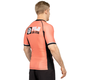 Haut OEM respirant à manches courtes Rash Guard hommes Sublimation imprimé Polyester/Nylon Gym surf plongée chemises de Compression - Product Image 5