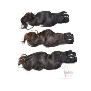 Extensiones de Cabello Humano Indio al Por Mayor, Ondulado, Cutícula Alineada, Crudo, Sin Procesar, Ondulado Profundo, Negro Natural Virgen - Product Image 2