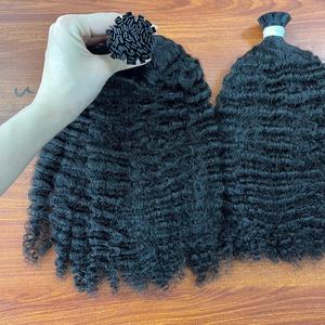 Meilleure qualité crépus bouclés dans les cheveux à pointe plate, 100% cheveux humains, cheveux bruts cambodgiens un donneur - Product Image 5