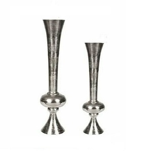 Jarrón de suelo plateado de Metal de alta calidad con Base cuadrada, boca cilíndrica moderna, maceta decorativa para interiores para jarrón para sala de estar - Product Image 4