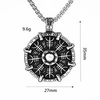 Edelstahl Nordischer Kompass Schild-Anhänger Halskette für Männer Vintage Viking Streetwear Schmuck Fabrik Großhandel