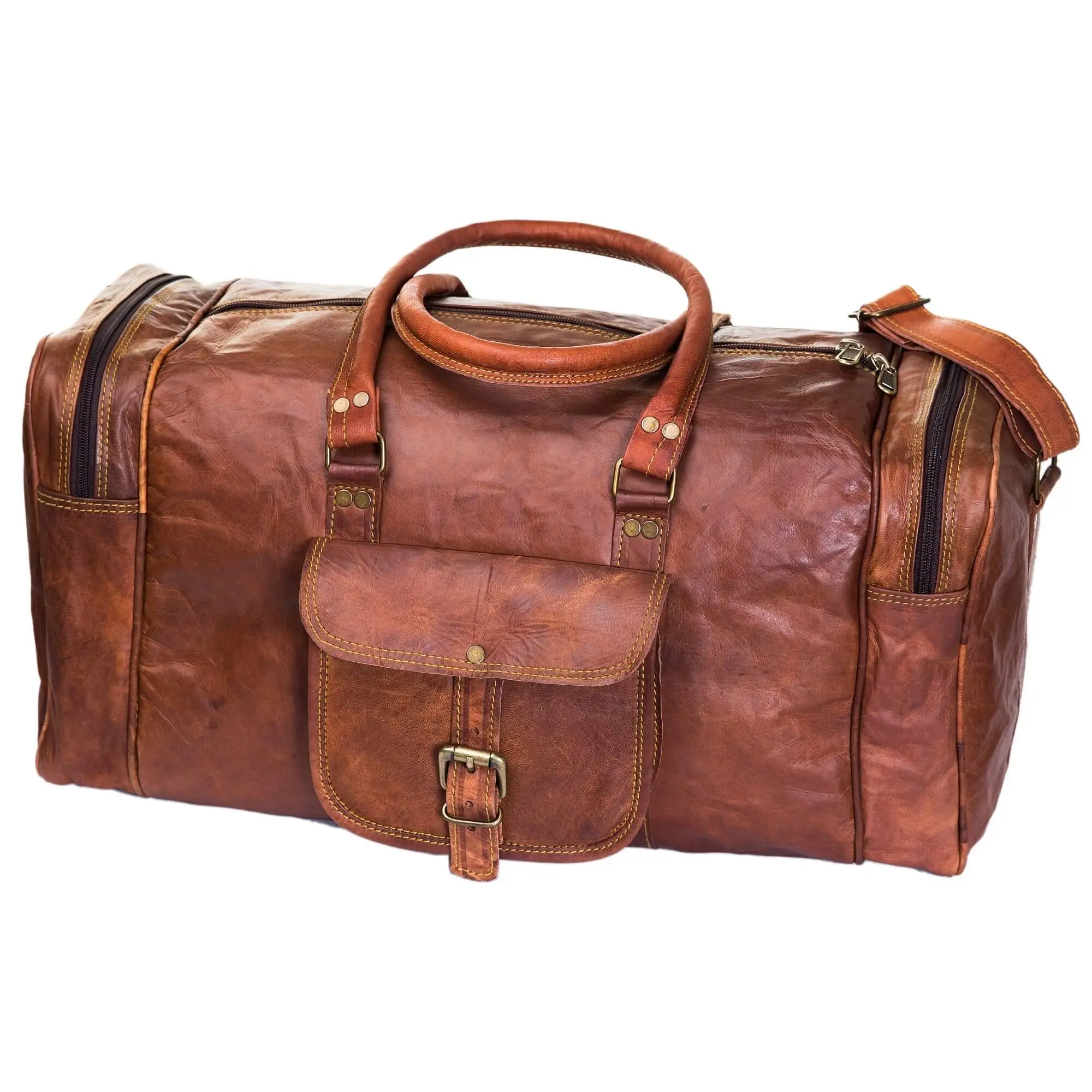 High Quality Leather Travel Duffle Bag Waterproof Luggage Bag For Men and Women At Wholesale Price From USA
