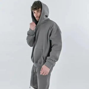 Streetwear en coton pour hommes Oem Service Oversized Hiphop Drop Shoulder Pullover Heavyweight Hoodie Custom Hoodie Manufacturer - Product Image 4