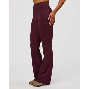 Pantalones de Yoga Fusion V-Contour de Cintura Alta con Bolsillos - Color Cereza, Transpirables, de Nailon y Spandex, Talla XL - Product Image 4