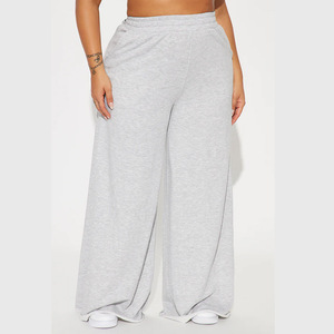 Pantalons de survêtement larges pour femmes, streetwear d'hiver, tendance, taille haute, pantalons de détente, coupe régulière, élastiques, décontractés, avec poches, plats - Product Image 3