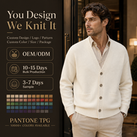 Fabricant de tricots sur mesure OEM ODM – Pull tricoté à manches longues pour homme, cardigan en laine et coton doux, pull tricoté personnalisé pour homme