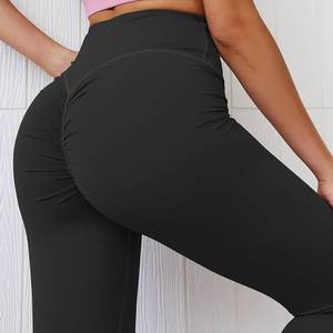 High Women's Scrunch Butt Gym Fitness Athletic Leggings Pantalones de Yoga de LICRA de nailon transpirable con efecto push-up de estilo Hip Hop - Product Image 2