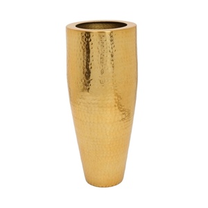 Newest Design Flower <b>Vase</b> for Home Hotel & Restaurant <b>Vase</b> Decorative High Quality <b>Gold</b> Color Round Shape Hammered Texture <b>Vases</b> - Product Image 1