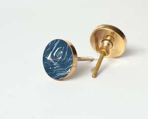 Bouton de tiroir rond en résine et marbre Standard et élégant Poignée de meuble Bouton en bois de marbre de luxe à des prix abordables - Product Image 1