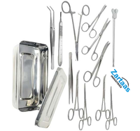 Kit de cirugía menor básico de acero inoxidable de alta calidad, juego de instrumentos quirúrgicos de 13 piezas, fabricante