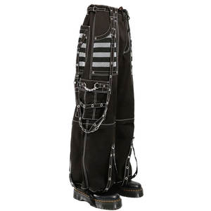 <b>Men's</b> White Mesh Black Cotton Gothic Pant Metal Chain Straps <b>Skirt</b> Trousers 2026 - Product Image 1