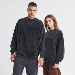 Venta caliente ropa casual hombres lisos lavado ácido sudaderas nuevo último diseño hombres lavado ácido sudaderas para ropa casual - Product Image 1