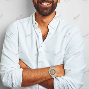 Montre en diamant Moissanite entièrement glacée Design élégant de luxe en argent avec cadran chronographe bleu Montre de qualité supérieure Swiss Made - Product Image 4