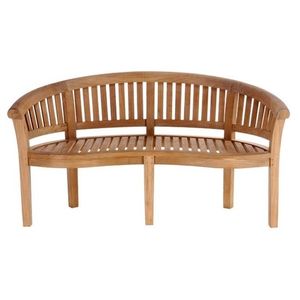 curved teak <b>wood</b> <b>bench</b> outdoor made in indonesia - Product Image 3