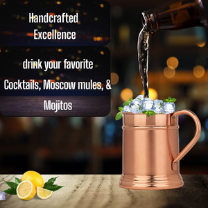 Divris Copper Moscow Mule <b>Mug</b> Handcrafted Hammered Finish Welded Handle Vintage Classic Design Reusable <b>Large</b> Capacity Food - Product Image 5