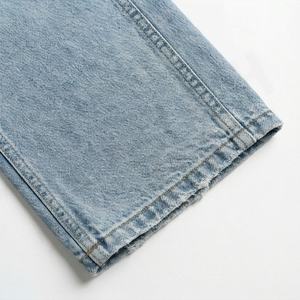 <b>Women's</b> High Quality Slim Fit Denim Pants Breathable Cotton Customized Color Regular Bottoms Drawstring Mid Plain Dyed Trousers - Product Image 5