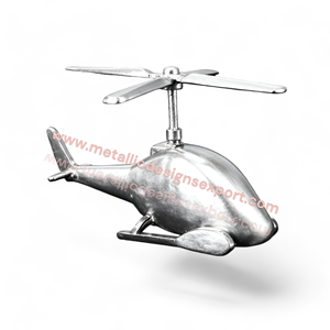 Modèle d'hélicoptère en métal bronze vintage Sculpture en métal Ornement décoratif pour la maison, le bureau ou les cadeaux - Product Image 3