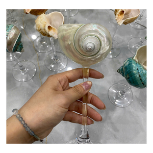 Copa de concha natural hecha a mano Eco Drinkware para banquete de boda y comedor de lujo - Product Image 4