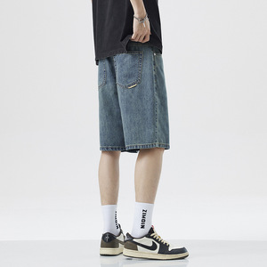 Özel erkekler Streetwear fermuar Fly şort moda Baggy erkek Denim yarım pantolon artı boyutu erkek gevşek kot şort - Product Image 4