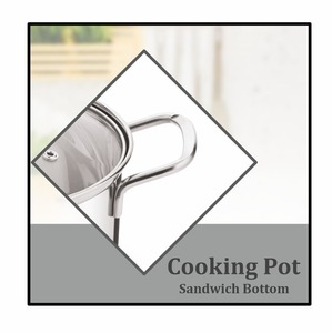 Maxfresh Pots à soupe et à bouillon de qualité supérieure Design moderne avec poignée en acier métallique de qualité facile à saisir et couvercle en verre Qualité d'exportation - Product Image 2