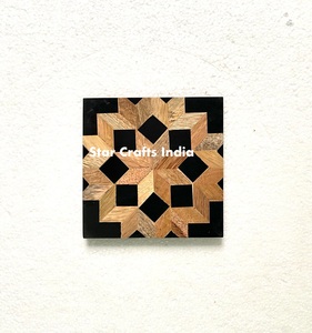 Posavasos de resina y madera Zidzag, alfombrillas de resina de madera, almohadillas redondas para el hogar, Hotel, resina epoxi redonda natural, accesorios de cocina de madera de acacia - Product Image 4