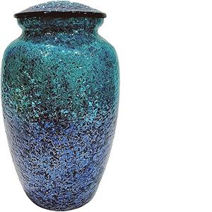 MS INC Metal With Flower Leaf Design Art Work Funeral <b>Urn</b> Cremation <b>Urn</b> for Human Ashes Adult Men Women Ashes <b>Urn</b> <b>Large</b> - Product Image 6