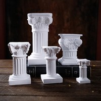 Support de bougie en résine synthétique peint à la main, style nordique moderne minimaliste, colonne romaine, pour accessoire photo, décoration de fond et artisanat de décoration intérieure