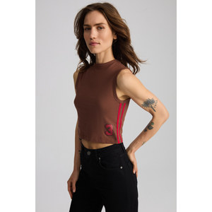 Camiseta Corta sin Mangas para Mujer ETHIQUET YESLIN, con Rayas en Contraste y Estampado, 100% Algodón Orgánico - Product Image 3