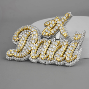 Bespok personalizado Moissanite Hip Hop colgante collar 18K oro y plata esterlina plateado joyería de dos tonos con encantos encantadores - Product Image 4