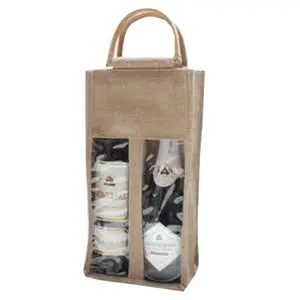 Best selling environment friendly cotton and linen wine gift jute tote bag