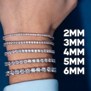 Bracelet chaîne de tennis Moissanite en argent 925 plaqué or blanc 18 carats 4.00MM D couleur VVS 1 Bracelets coupe ronde Moissanite pour femme - Product Image 2