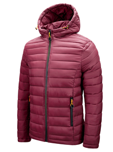 Unisex Hooded <b>Waterproof</b> Puffer Jacket Front Logo Customizable Casual Winter Outerwear <b>Warm</b> Insulation Soft Feel Relaxed Fit - Product Image 5