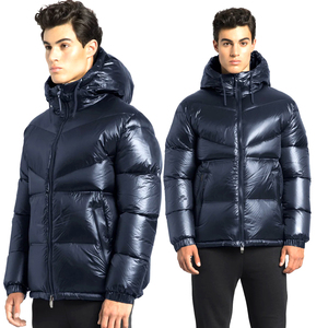 Veste bouffante respirante de haute qualité pour hommes saison d'hiver grande taille à manches longues fermeture à glissière sur toile imprimée imperméable - Product Image 3