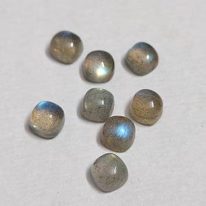 8ชิ้นลาบราดอไรต์ธรรมชาติกับไฟ6x6มม. เบาะ Cabochon 6.05 CTS iroc จากโรงงานอัญมณีหลวม CAB เรา $3.46สำหรับทุกคน - Product Image 1