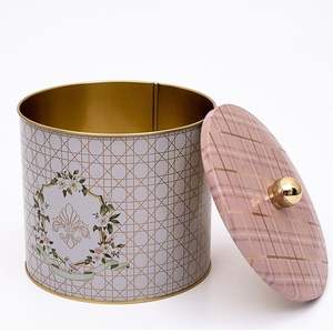 Kontensan ER1465F 175x155มม. ลูกบิดกลมโลหะลายสก๊อตสีดอกกุหลาบที่จับภาชนะเก็บอาหาร3.5L - Product Image 2