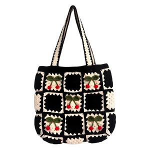 Bolso de Hombro Tejido a Crochet con Diseño de Flor de Cerezo, Hecho a Mano por Newegg&Lenovo, Bolso Personalizado para Niñas, Estilo Abuela, Gran Venta - Product Image 1