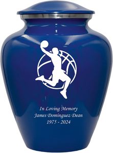 Urna de cremación de jugador de baloncesto, urna funeraria personalizada para adultos humanos para amantes del baloncesto, urna personalizada, tamaño personalizado azul - Product Image 5