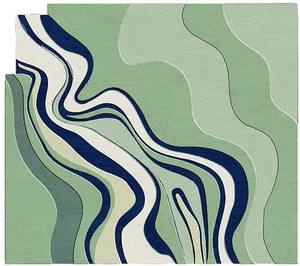 Tapis moderne abstrait de haute qualité en laine de Nouvelle-Zélande, fait à la main, à poils longs, en latex, anti-taches, décoratif, pour la maison et le bureau - Product Image 3