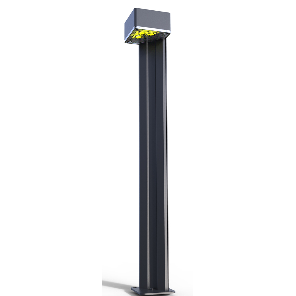 Modern IP66 Outdoor Aluminum Alloy LED Solar Bollard Light Waterproof Small Garden Path Landscape Decor 3000K/6000K Remote Light