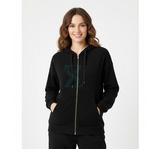 Sweats à capuche avec fermeture éclair réguliers pour femmes Fournisseur d'usine OEM Vente en gros Vêtements de ville d'hiver sur mesure Vêtements d'extérieur Gym Casual Fleece - Product Image 1
