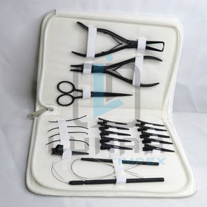 Nuevo kit de herramientas de extensión de cabello al por mayor de fábrica mate negro herramientas para juego de accesorios de alicates de peluquería de calidad profesional - Product Image 5