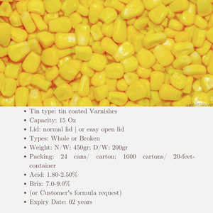 Maíz dulce entero enlatado de Vietnam, conservado fresco en salmuera, verduras de tipo procesado peladas en agua, listo para exportar - Product Image 2