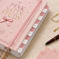 Carnet de planification académique LABON A5 rose Coquette personnalisé avec onglets mensuels, organiseur d'étude pour le bureau, cadeau de marque