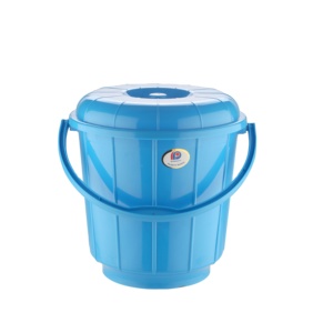 Cubo de Baño Redondo de Plástico con Tapa y Asa de Plástico - Product Image 3