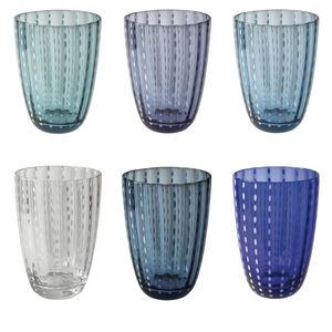 Set di 6 Bicchieri d'Acqua in Vetro Kalahari Ocean da 300ml, Cristalleria Premium - Product Image 1