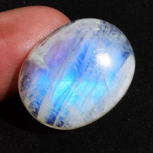 พลอยมูนสโตนสีรุ้งธรรมชาติ รูปทรงวงรีแบนเรียบ สำหรับทำแหวนเครื่องประดับ ขนาด 13x18 มม. พลอยหลวม - Product Image 1